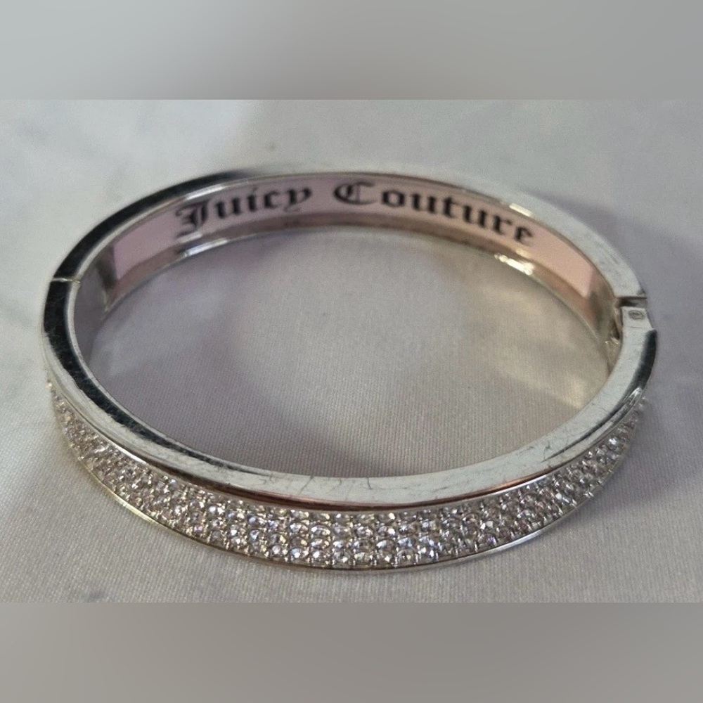 Juicy Couture Silver Crystal Pavé Bangle Bracelet